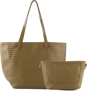 Woven Tote Bag Womens Purse Vegan Leather Shoulder Handbags Fashion Summer Beach Totes Bags