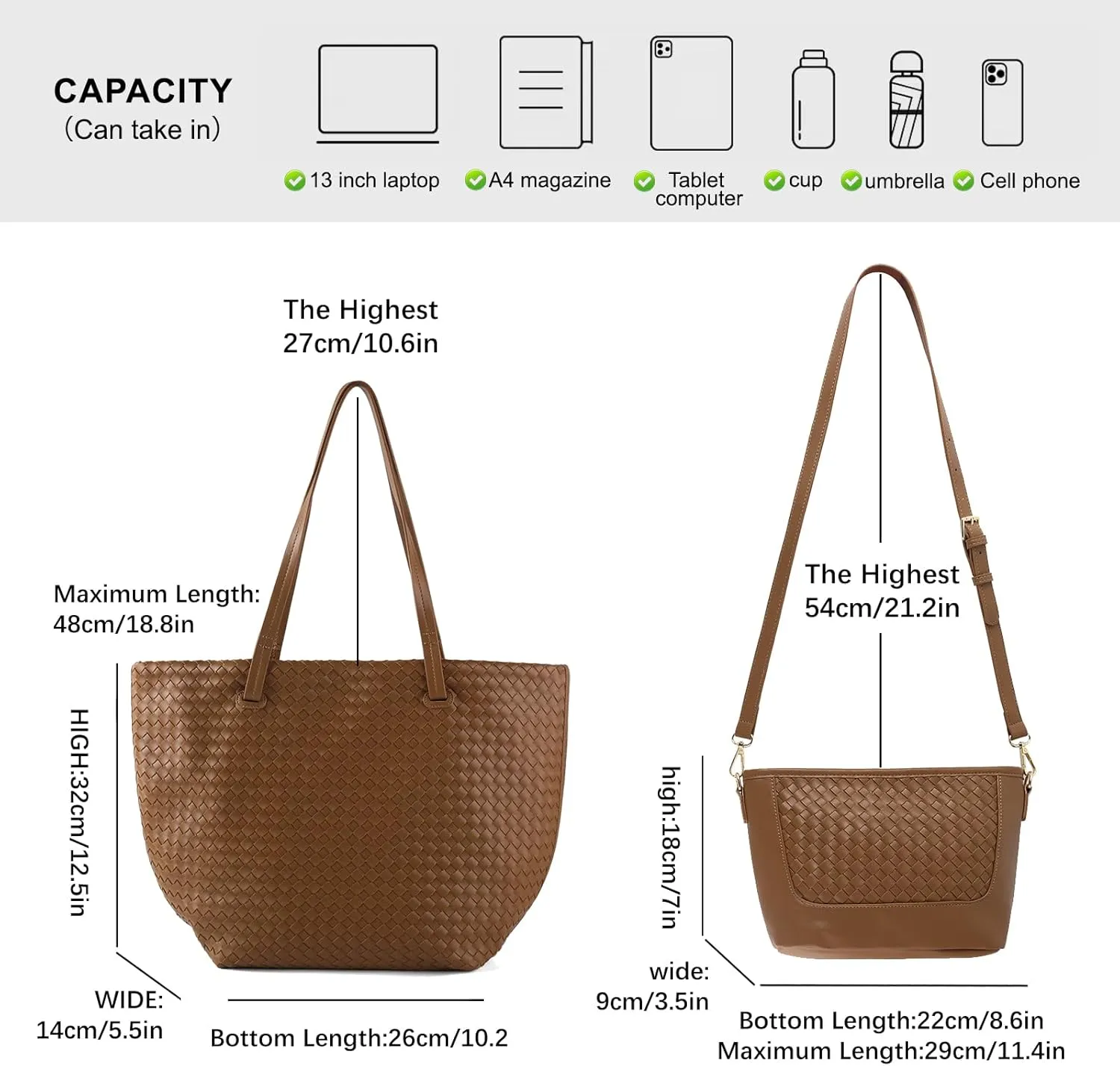 Woven Tote Bag Womens Purse Vegan Leather Shoulder Handbags Fashion Summer Beach Totes Bags