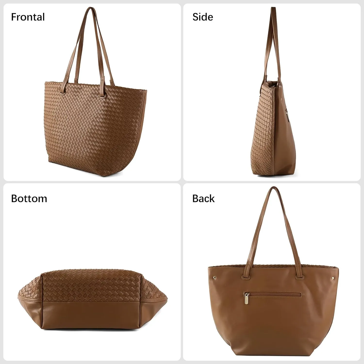 Woven Tote Bag Womens Purse Vegan Leather Shoulder Handbags Fashion Summer Beach Totes Bags