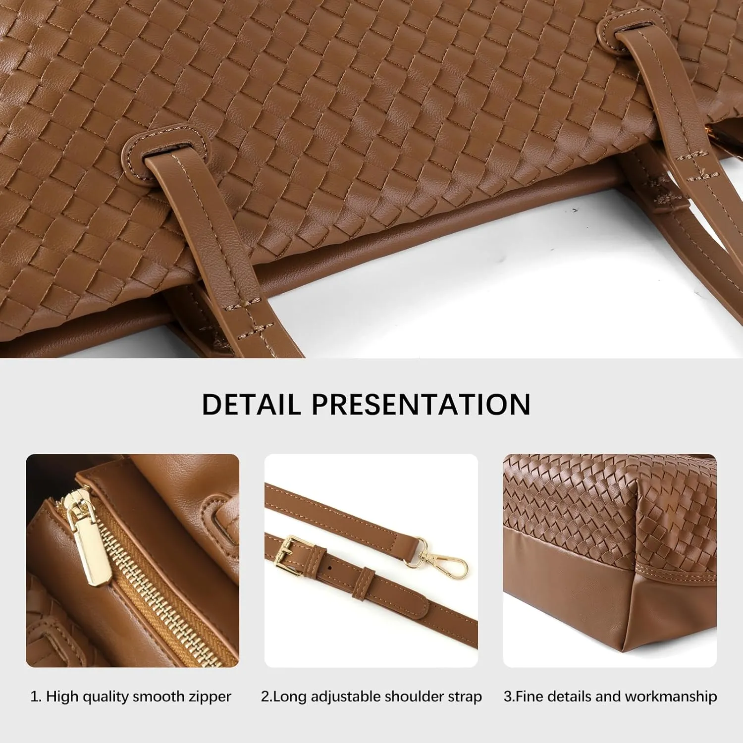 Woven Tote Bag Womens Purse Vegan Leather Shoulder Handbags Fashion Summer Beach Totes Bags