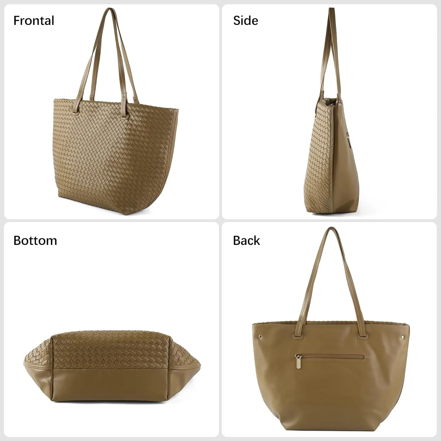 Woven Tote Bag Womens Purse Vegan Leather Shoulder Handbags Fashion Summer Beach Totes Bags