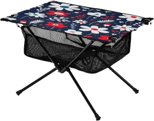xigua Beautiful Flowers Folding Camping Table,Portable Camp Table with Carry Bag Beach Table Folding Table for Picnic, Camp,Party,Travel207