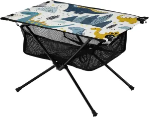 xigua Cartoon Dinosaur Folding Camping Table,Portable Camp Table with Carry Bag Beach Table Folding Table for Picnic, Camp,Party,Travel68