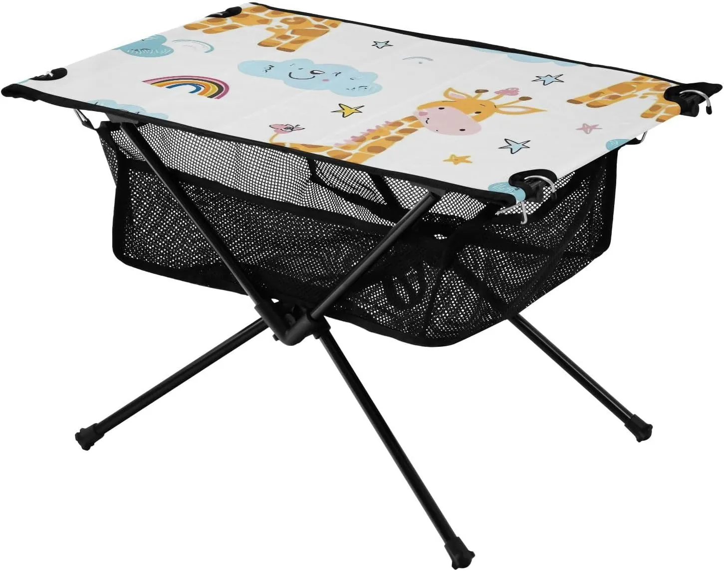 xigua Cartoon Giraffe Folding Camping Table,Portable Camp Table with Carry Bag Beach Table Folding Table for Picnic, Camp,Party,Travel84