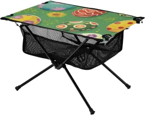 xigua Easter Colored Eggs Folding Camping Table,Portable Camp Table with Carry Bag Beach Table Folding Table for Picnic, Camp,Party,Travel156
