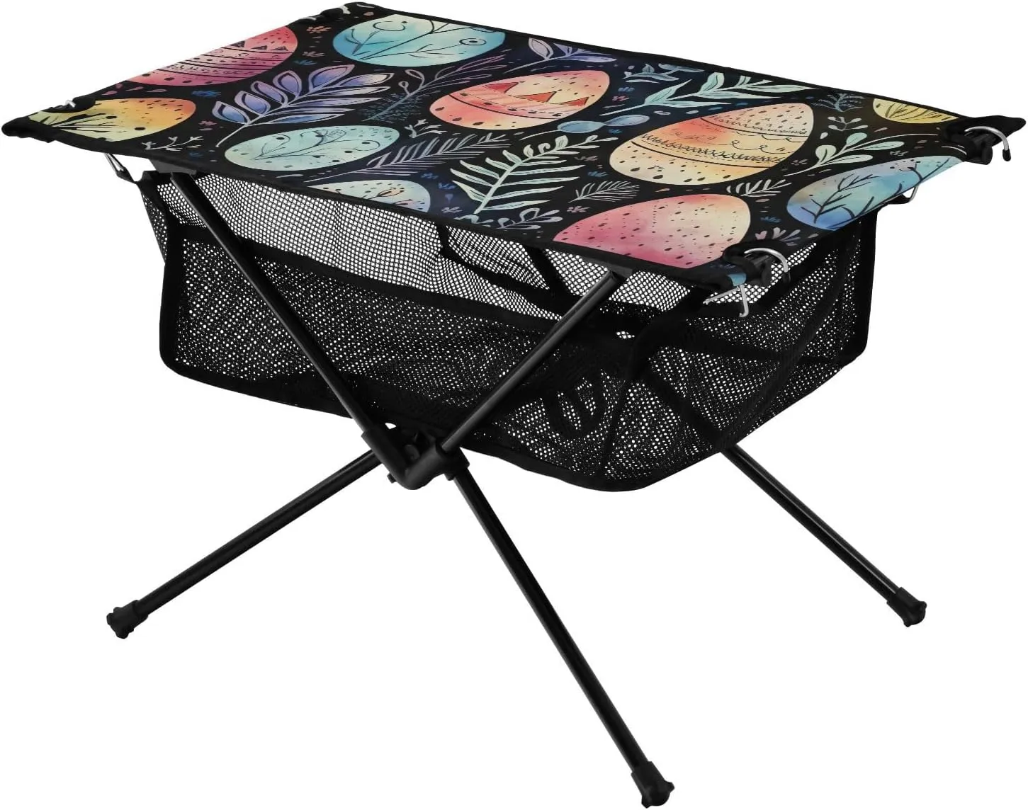 xigua Easter Colored Eggs Folding Camping Table,Portable Camp Table with Carry Bag Beach Table Folding Table for Picnic, Camp,Party,Travel168