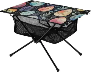 xigua Easter Colored Eggs Folding Camping Table,Portable Camp Table with Carry Bag Beach Table Folding Table for Picnic, Camp,Party,Travel168