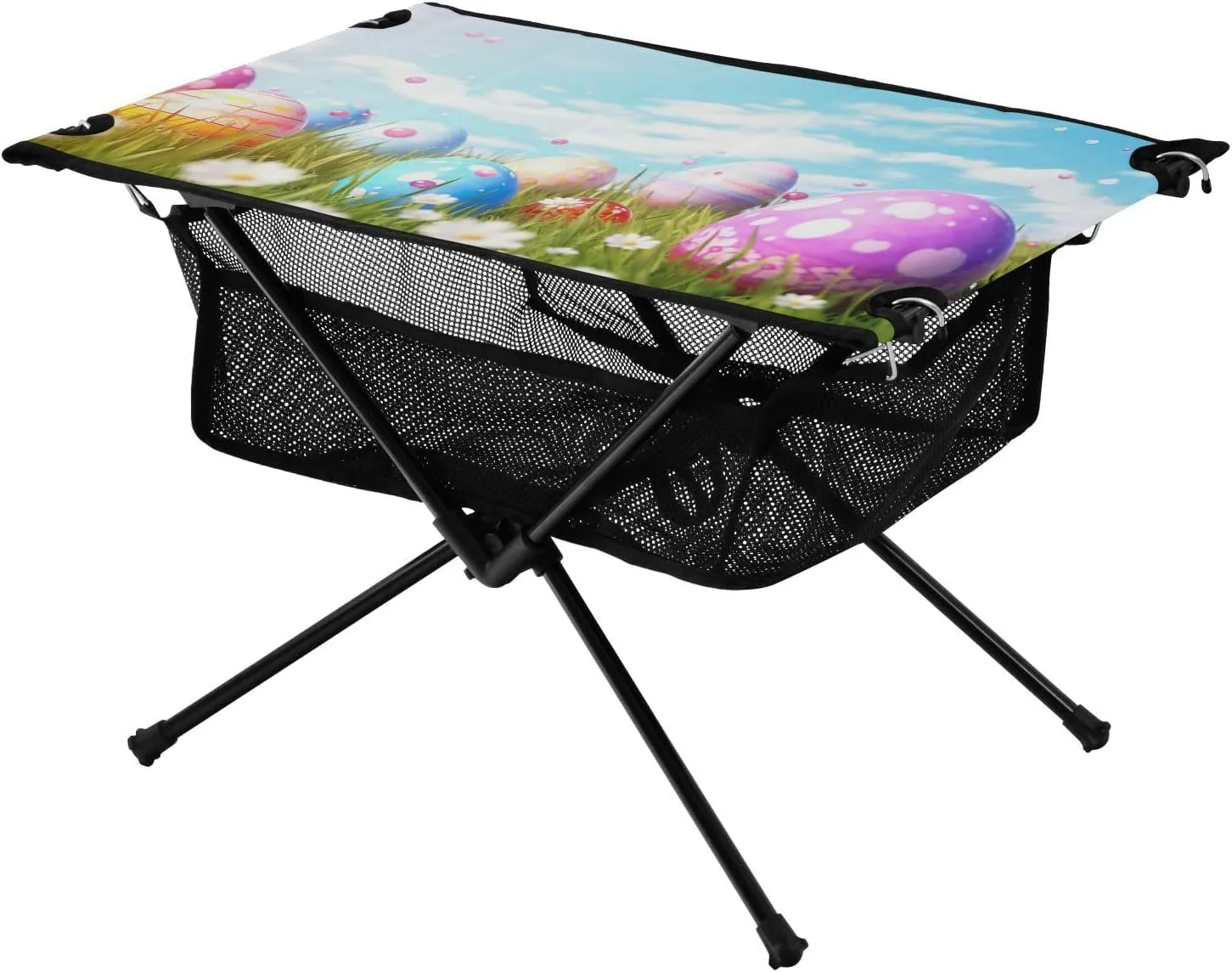 xigua Easter Colored Eggs Folding Camping Table,Portable Camp Table with Carry Bag Beach Table Folding Table for Picnic, Camp,Party,Travel169