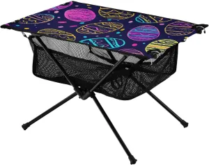 xigua Easter Colored Eggs Folding Camping Table,Portable Camp Table with Carry Bag Beach Table Folding Table for Picnic, Camp,Party,Travel185