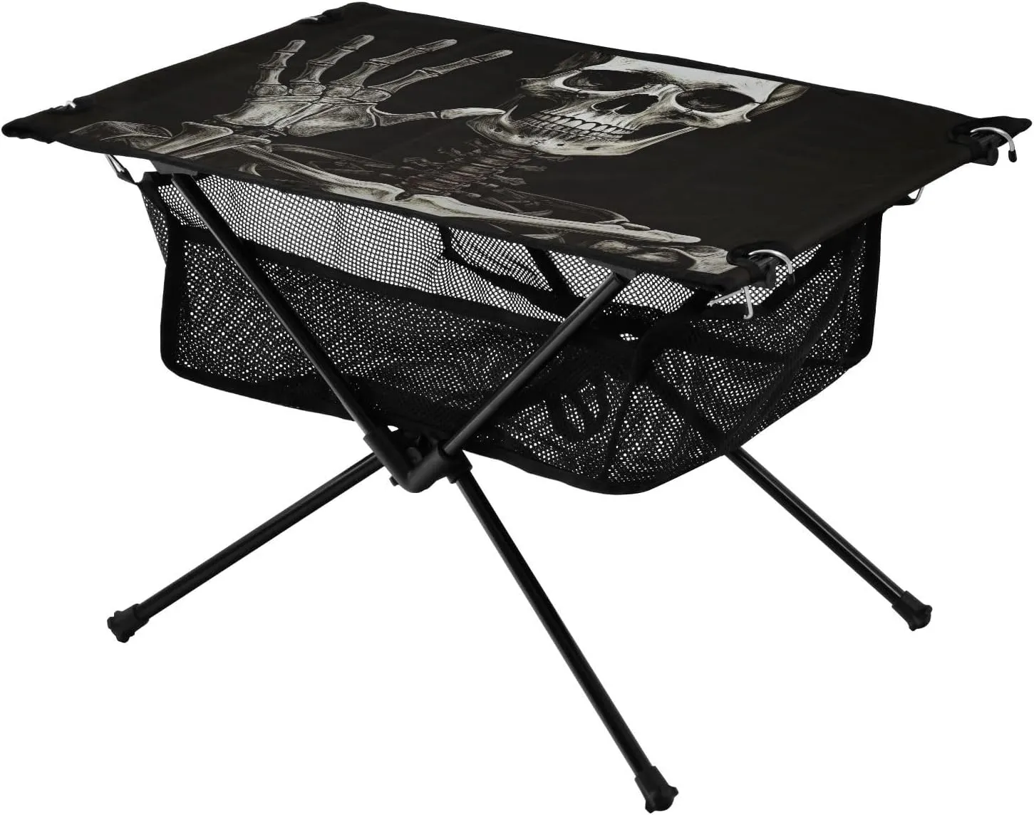xigua Funny Skeleton Folding Camping Table,Portable Camp Table with Carry Bag Beach Table Folding Table for Picnic, Camp,Party,Travel114