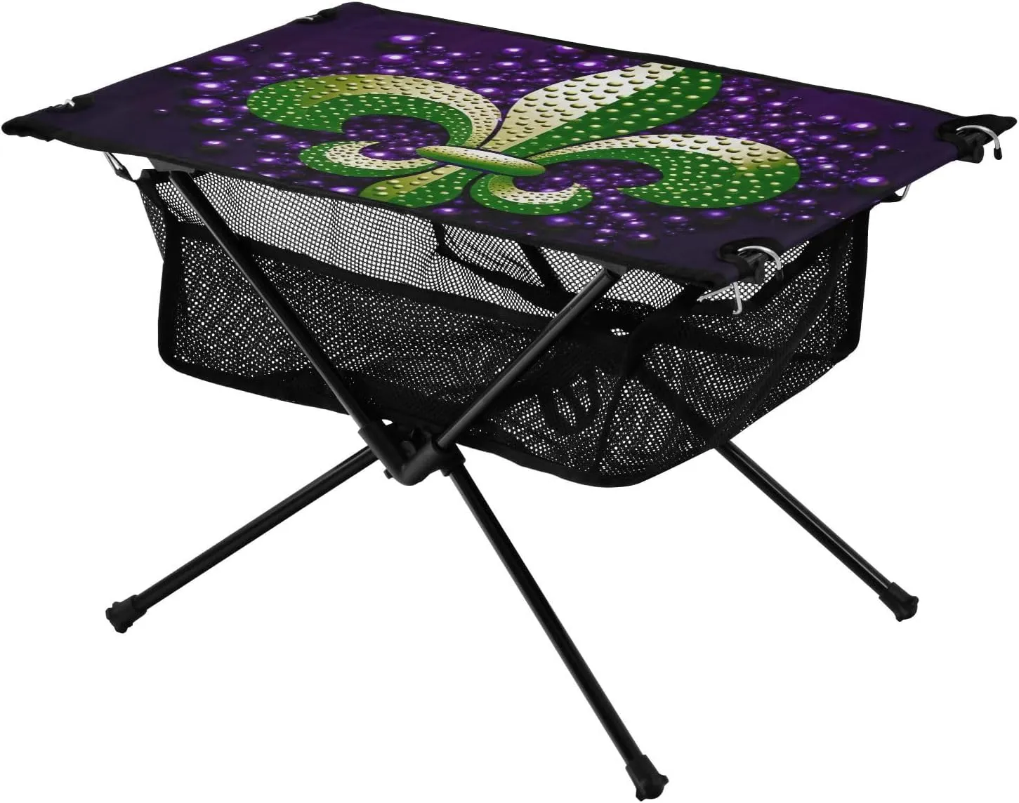 xigua Happy Mardi Gras Folding Camping Table,Portable Camp Table with Carry Bag Beach Table Folding Table for Picnic, Camp,Party,Travel231