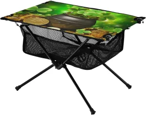xigua Happy St. Patrick's Day Folding Camping Table,Portable Camp Table with Carry Bag Beach Table Folding Table for Picnic, Camp,Party,Travel44