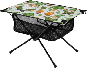 xigua St. Patrick's Gnome Folding Camping Table,Portable Camp Table with Carry Bag Beach Table Folding Table for Picnic, Camp,Party,Travel28
