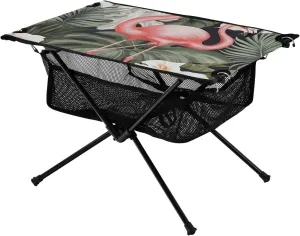 xigua Tropical Floral Flamingo Folding Camping Table,Portable Camp Table with Carry Bag Beach Table Folding Table for Picnic, Camp,Party,Travel129