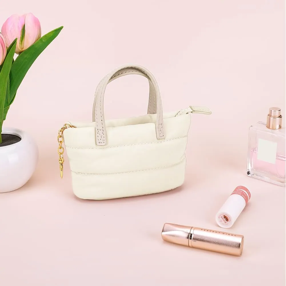 YFGBCX Mini Makeup Bag Puffy Cosmetic Bag Keychain Pouch Bag for Mini Makeup Kit Cute Lipstick Pouch Coin Purse