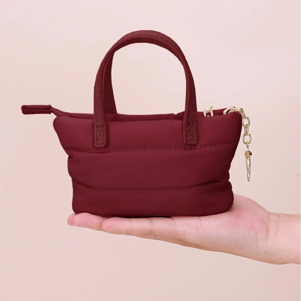 YFGBCX Mini Makeup Bag Puffy Cosmetic Bag Keychain Pouch Bag for Mini Makeup Kit Cute Lipstick Pouch Coin Purse