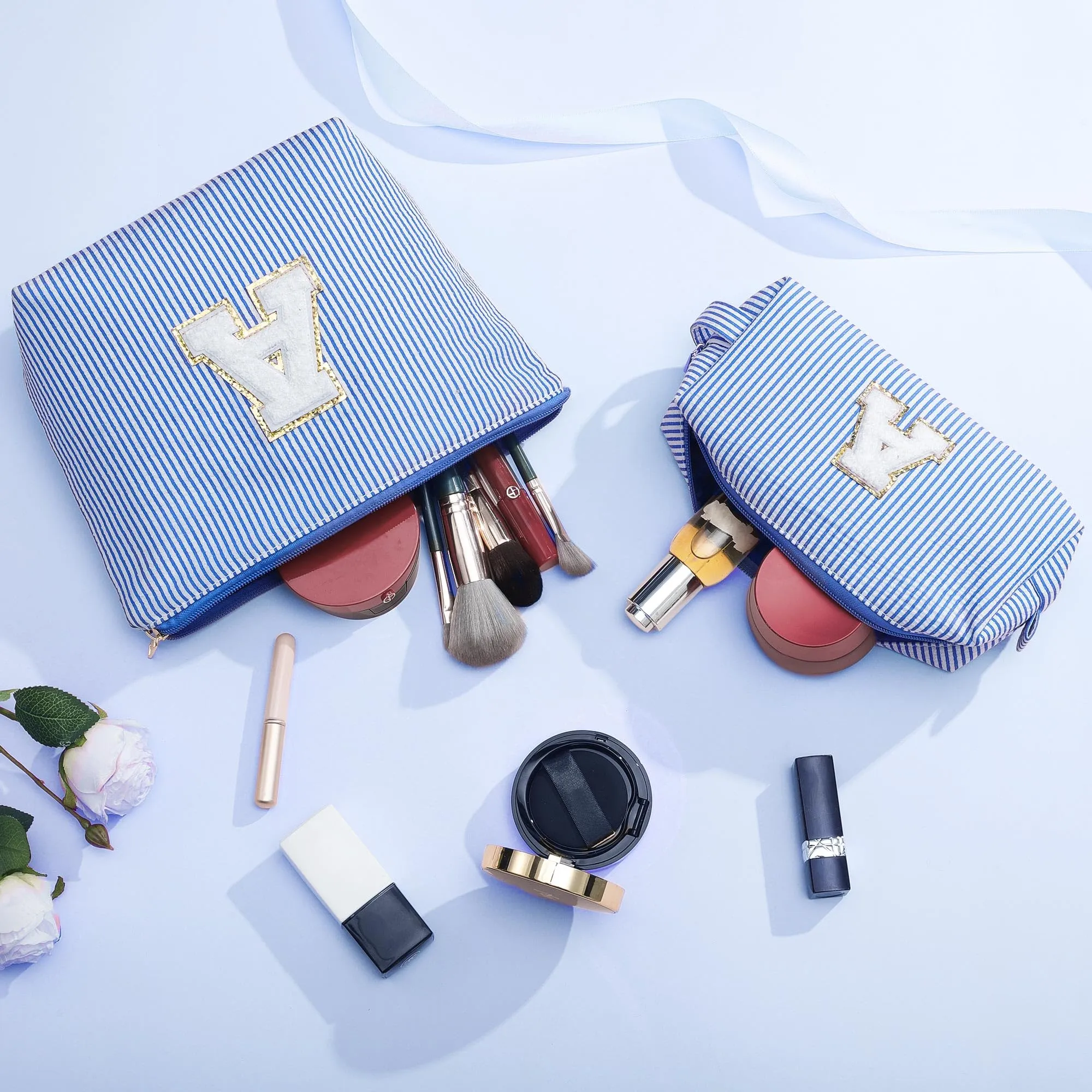 YOOLIFE Teen Girl Gifts | Makeup Bag | Cosmetic Bag | Travel Toiletry Bag | Gifts for Teacher Teen Girls Girlfriend Bridal Shower | Birthday Gifts for Kids | 15 14 13 Year Old Girl Gifts Blue A