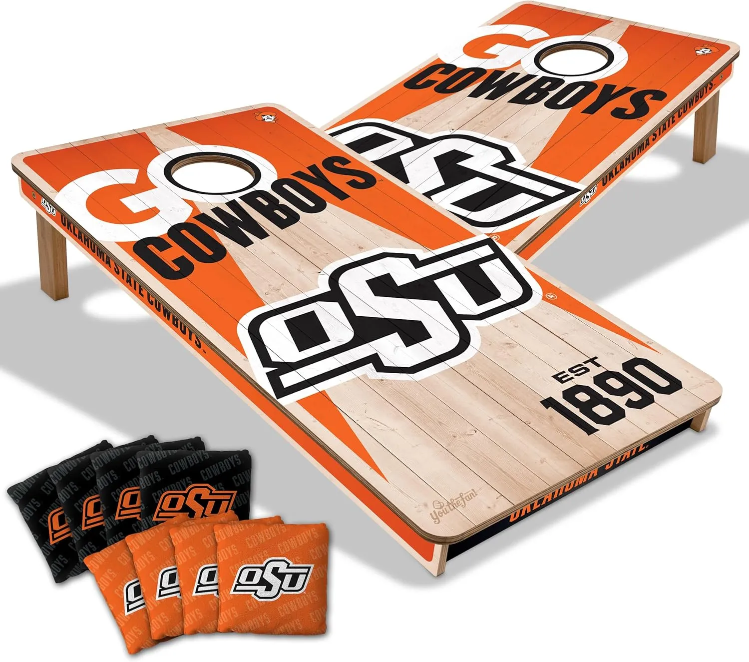 YouTheFan NCAA 2’ x 4’ Professional Wood Cornhole Game with Logo Bags