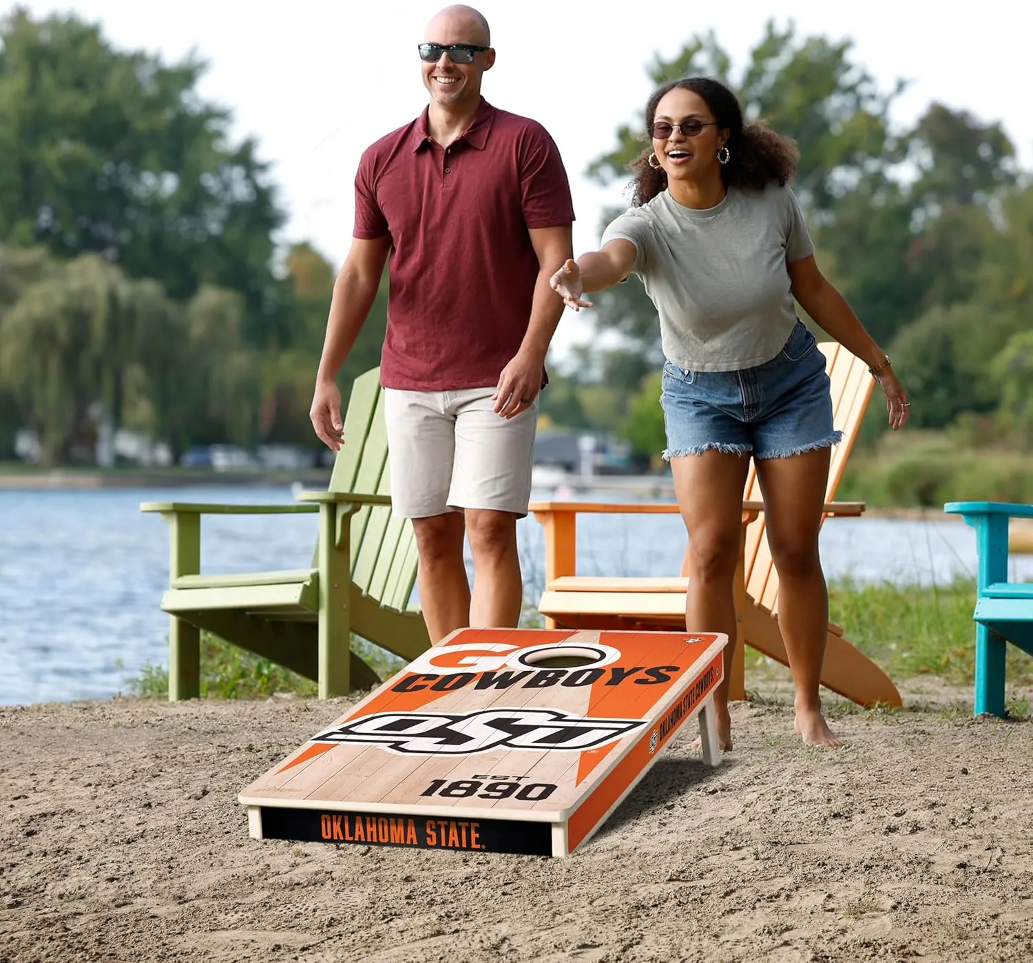 YouTheFan NCAA 2’ x 4’ Professional Wood Cornhole Game with Logo Bags