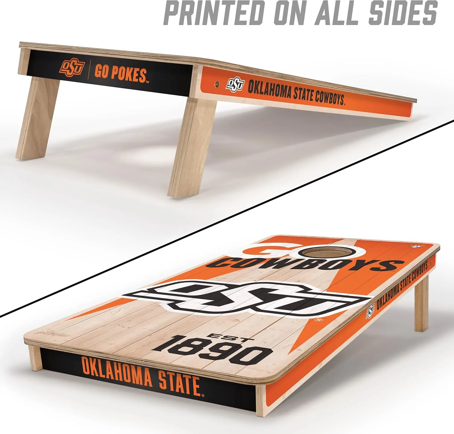 YouTheFan NCAA 2’ x 4’ Professional Wood Cornhole Game with Logo Bags