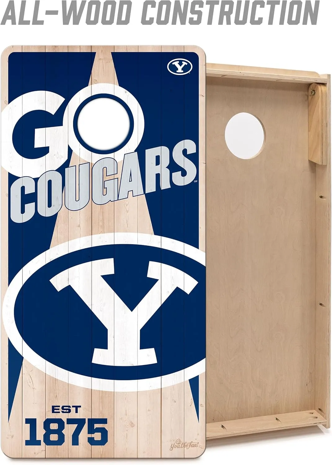 YouTheFan NCAA 2’ x 4’ Professional Wood Cornhole Game with Logo Bags