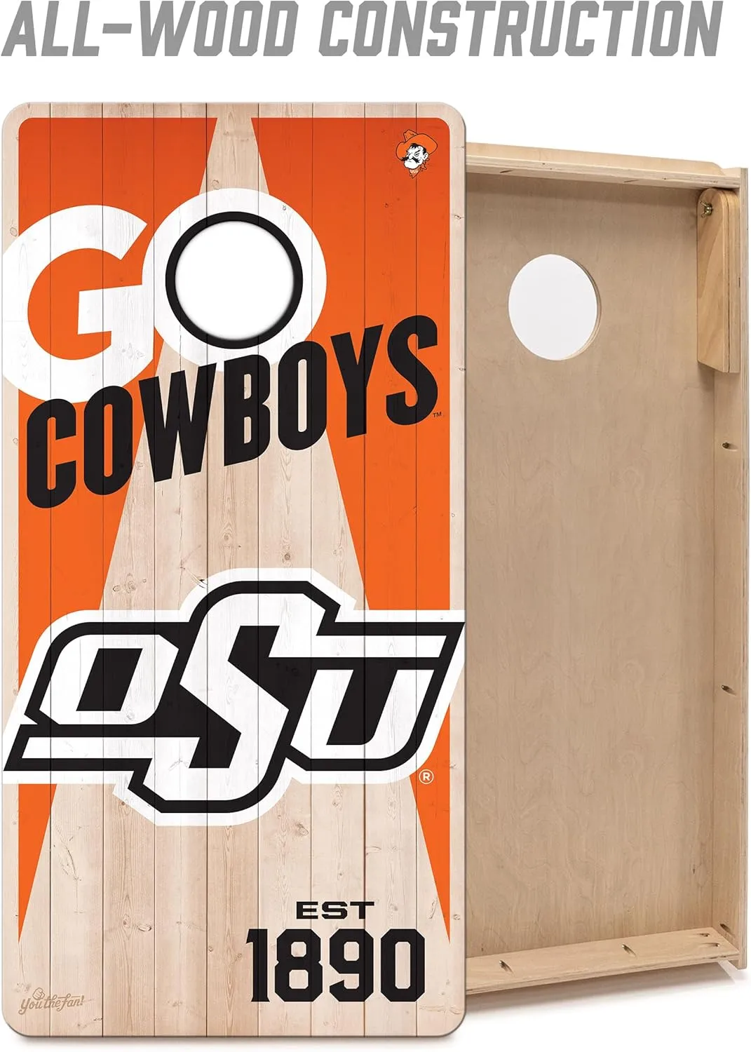 YouTheFan NCAA 2’ x 4’ Professional Wood Cornhole Game with Logo Bags