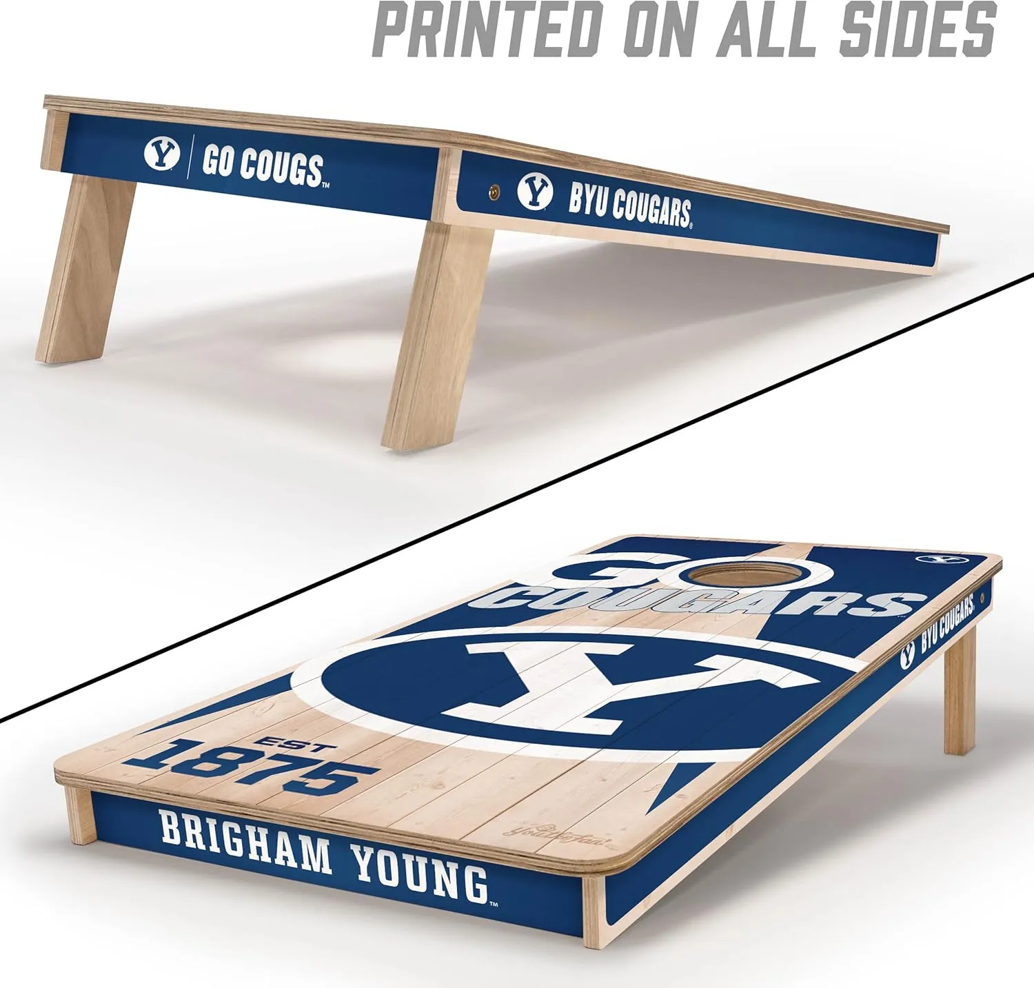 YouTheFan NCAA 2’ x 4’ Professional Wood Cornhole Game with Logo Bags
