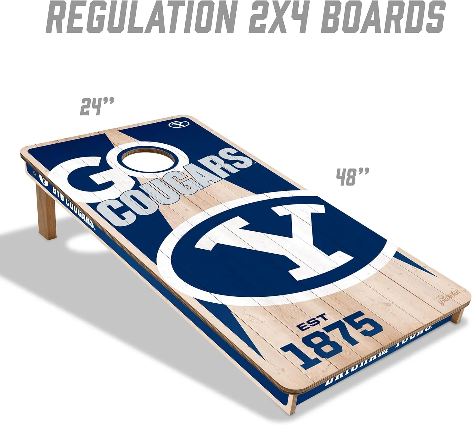 YouTheFan NCAA 2’ x 4’ Professional Wood Cornhole Game with Logo Bags