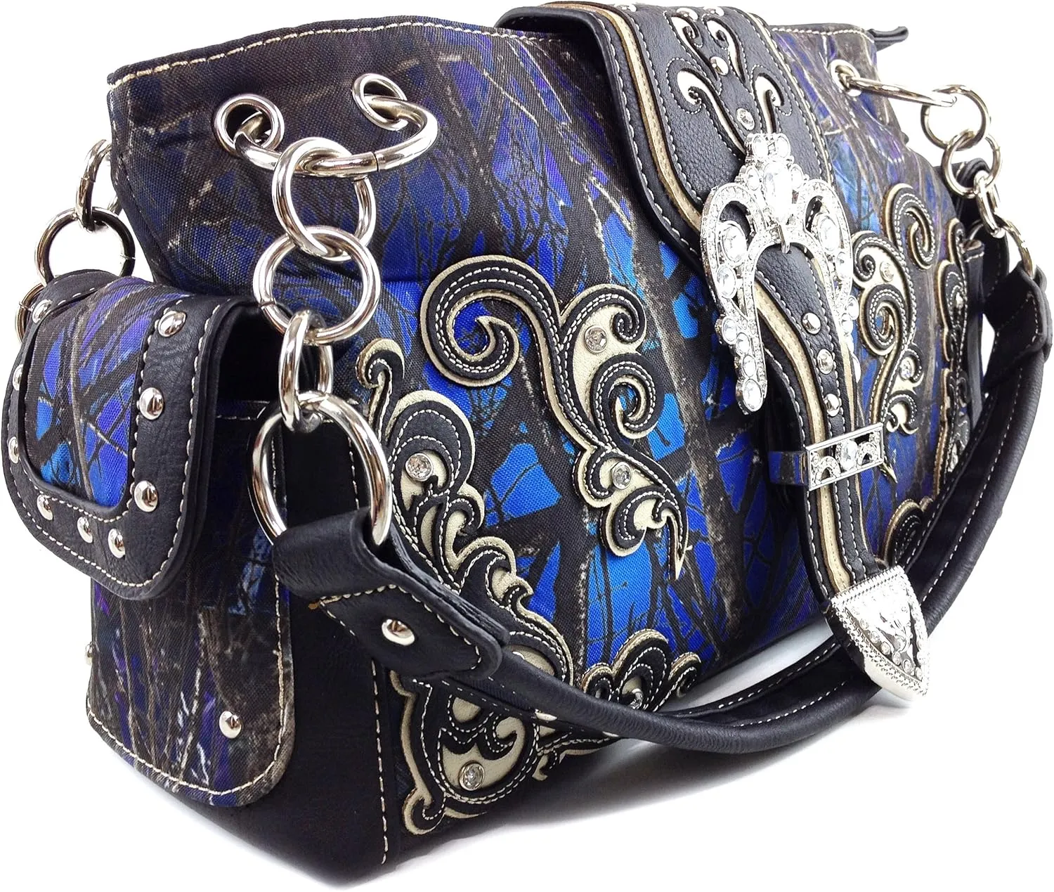Zelris Camouflage Shine Glow Buckle Women Conceal Carry Handbag with Wallet Set