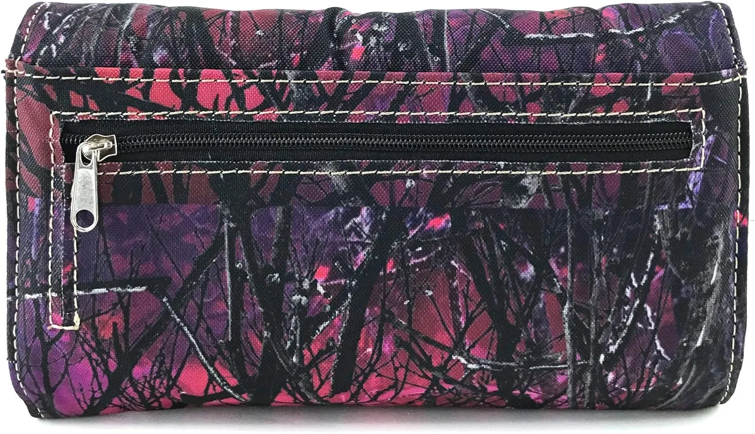 Zelris Camouflage Shine Glow Cross Wings Women Crossbody Trifold Wallet