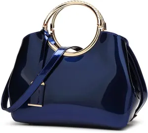 ZiMing Women Tote Bag Patent Leather Totes Top Handle Purse Satchel Shoulder Bag Ladies Gorgeous Evening Bags
