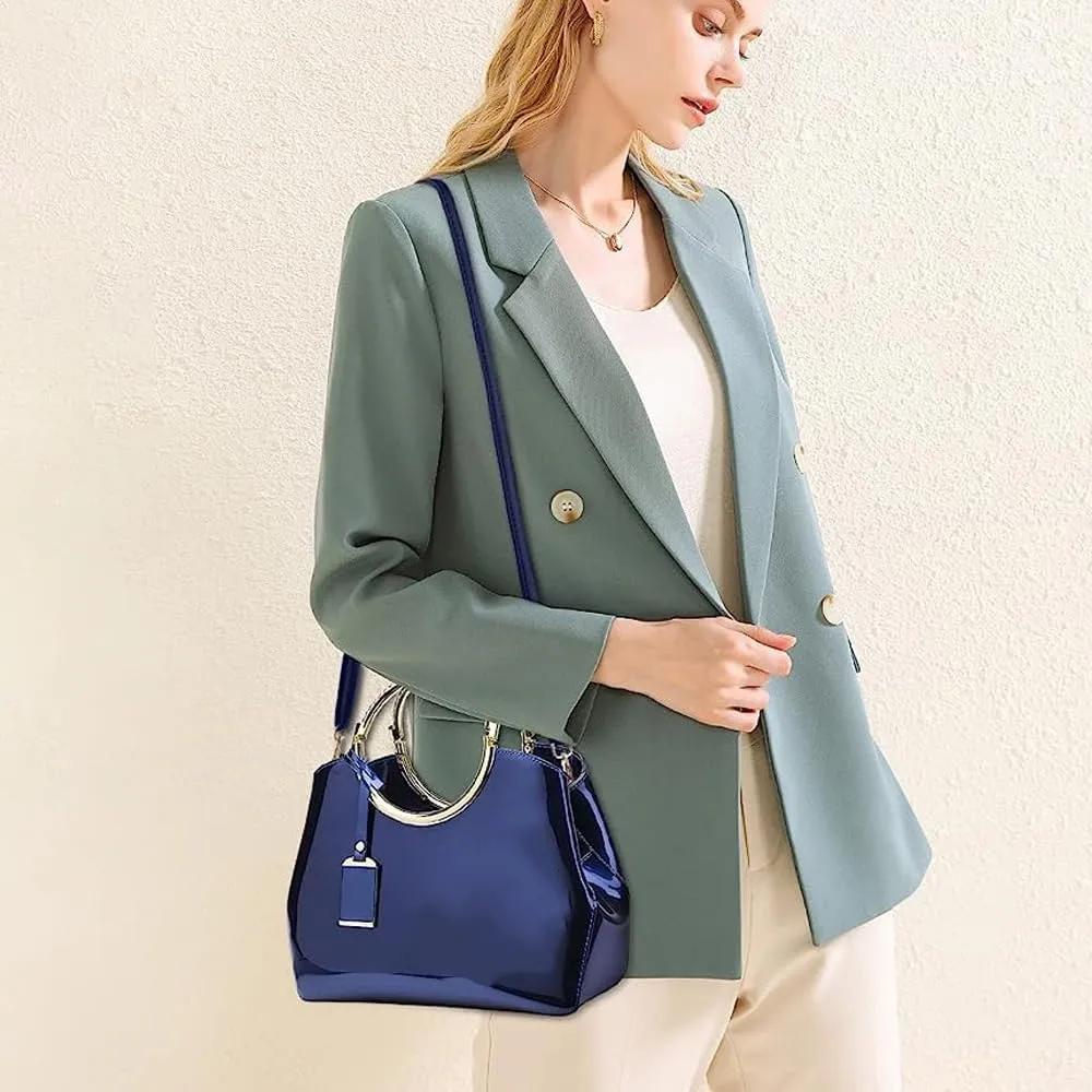 ZiMing Women Tote Bag Patent Leather Totes Top Handle Purse Satchel Shoulder Bag Ladies Gorgeous Evening Bags