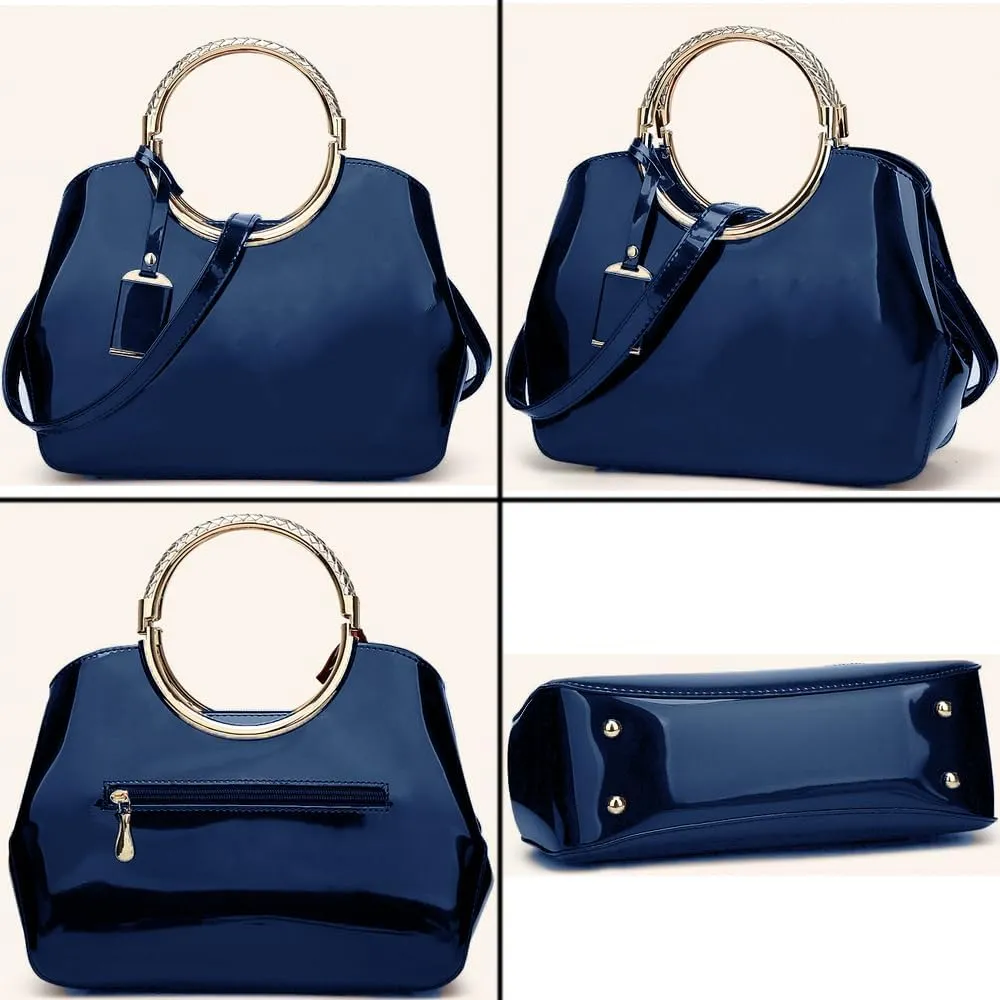 ZiMing Women Tote Bag Patent Leather Totes Top Handle Purse Satchel Shoulder Bag Ladies Gorgeous Evening Bags