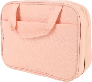 ZJchao Travel Toiletry Bag, Travel Size Toiletries Makeup Bag, Portable Makeup Cosmetic Organizer with Hanging Hook and Partitioned Design for Shampoo Conditioner Brush Set (Pink)